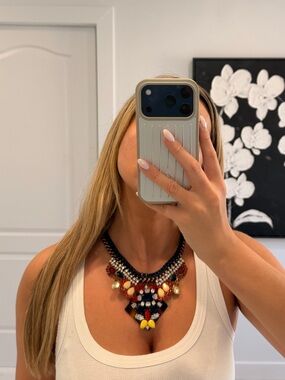 Statement Multi-Colored Beaded Bib Necklace